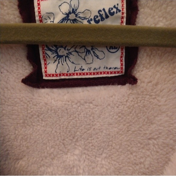 REFLEX purple Sherpa lined women's LOVE hoodie Varsity jacket L/XL - Picture 5 of 5